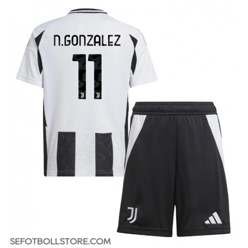 Juventus Nicolas Gonzalez #11 Replika babykläder Hemmaställ Barn 2024-25 Kortärmad (+ korta byxor)